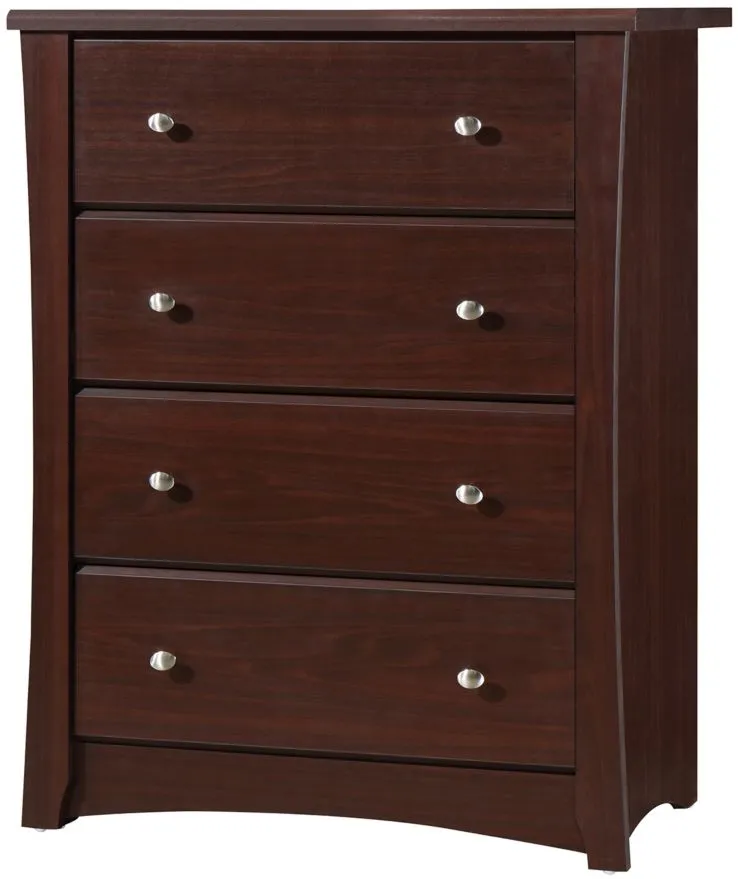 Crest 4 Drawer Chest in Brown by Bellanest