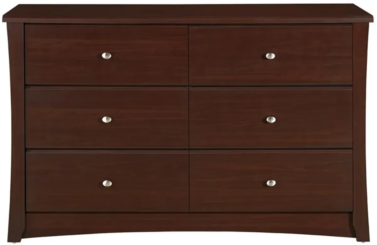 Crest 6 Drawer Dresser in Espresso by Bellanest