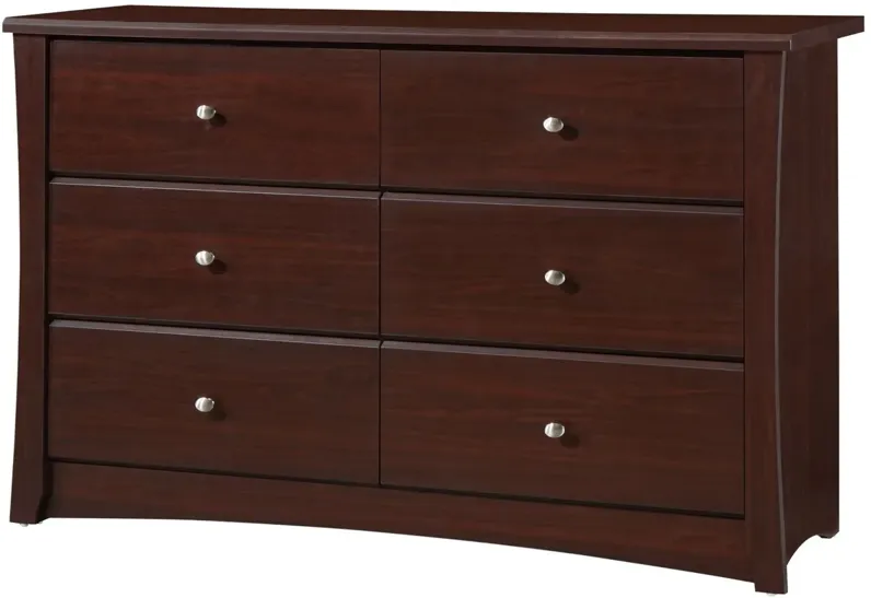 Crest 6 Drawer Dresser in Espresso by Bellanest