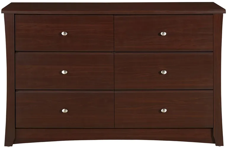 Crest 6 Drawer Dresser in Espresso by Bellanest