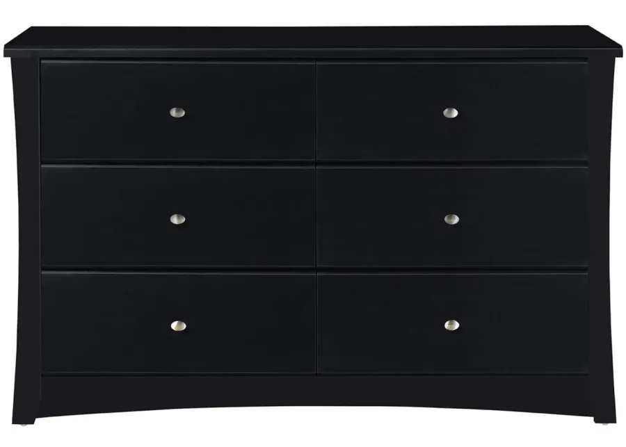 Crest 6 Drawer Dresser in Black by Bellanest