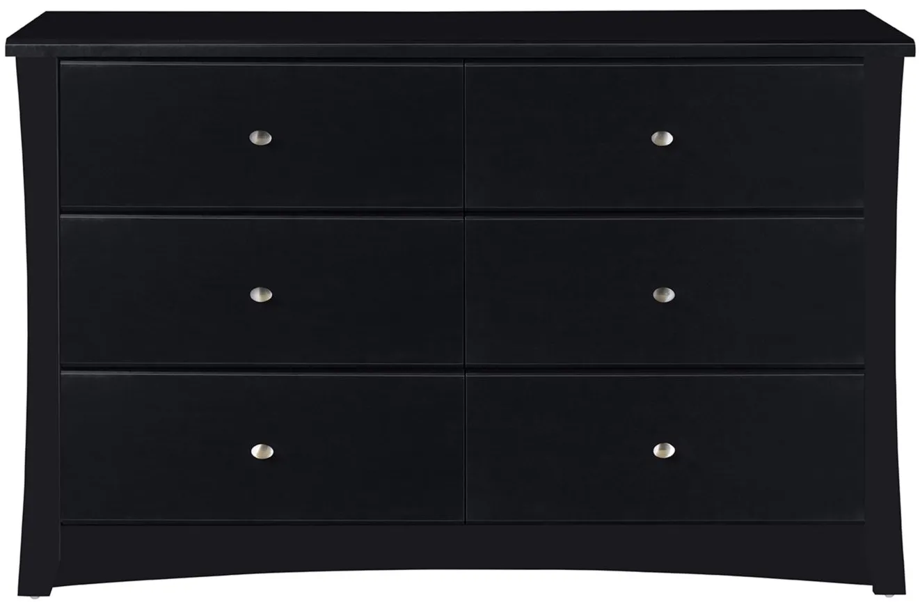 Crest 6 Drawer Dresser in Black by Bellanest