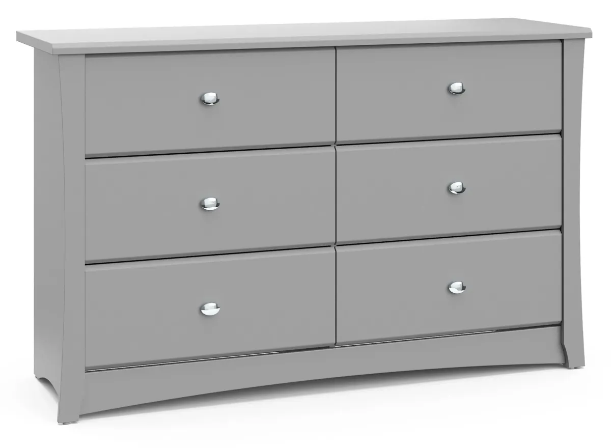 Crest 6-Drawer Dresser in Pebble Gray by Bellanest