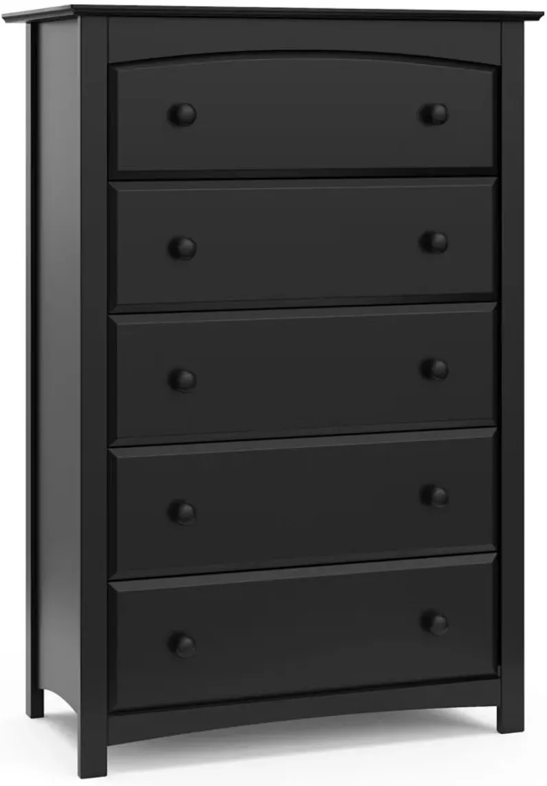 Kenton 5-Drawer Chest in Black by Bellanest