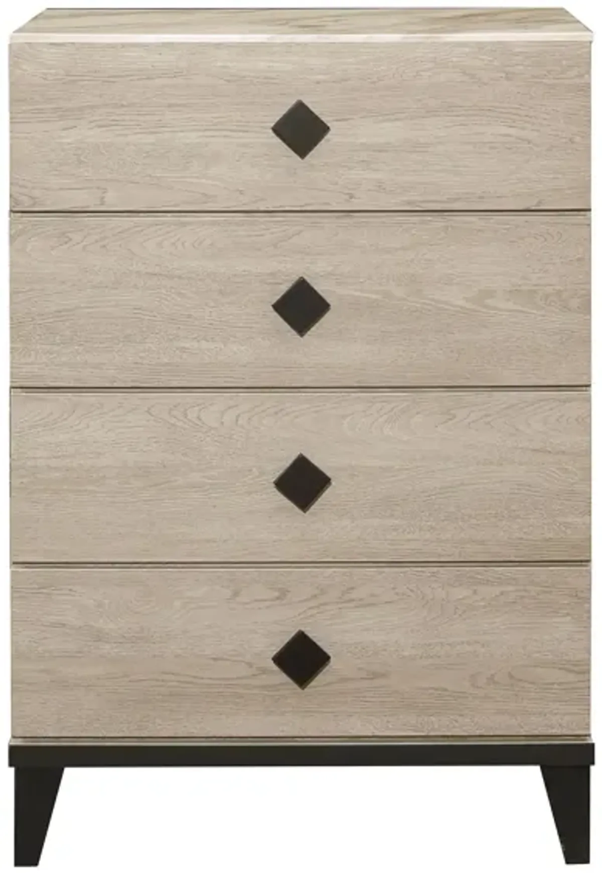 Karren 4-Drawer Chest in 2-Tone Finish (Cream and Black) by Homelegance