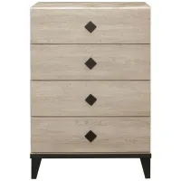 Karren 4-Drawer Chest in 2-Tone finish (Cream and Black) by Homelegance