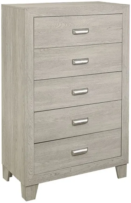 Loudon 5-Drawer Chest in Light Brown by Homelegance