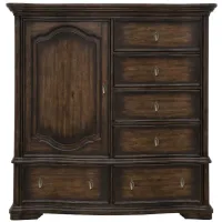 Cooper Falls Six-Drawer Master Chest with Cabinet in Brown by Samuel Lawrence