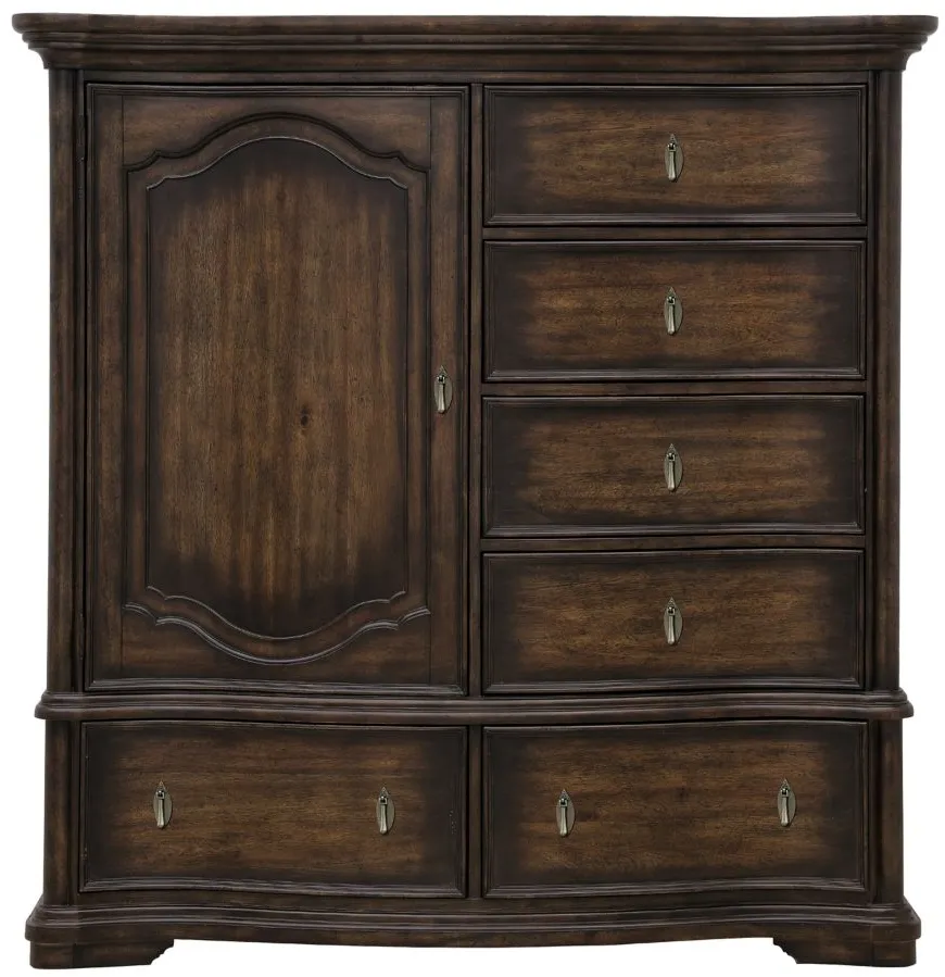 Cooper Falls Six-Drawer Master Chest with Cabinet in Brown by Samuel Lawrence
