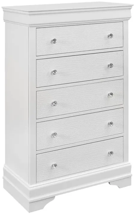 Pompei Chest in Metallic White by Global Furniture Furniture USA