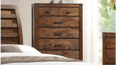 Curtis Bedroom Chest in Rustic Weathered Brown by Crown Mark
