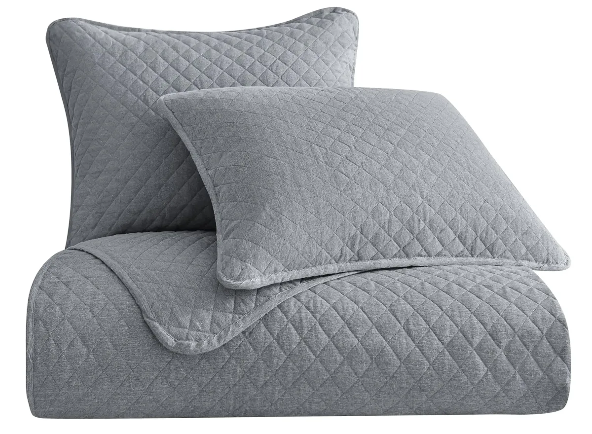 Anna Diamond Quilted 3-pc. Coverlet Set in Gray by HiEnd Accents