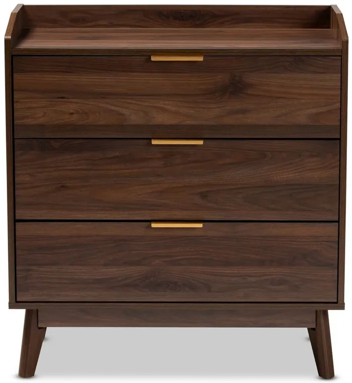Lena 3-Drawer Wood Chest in Walnut by Wholesale Interiors