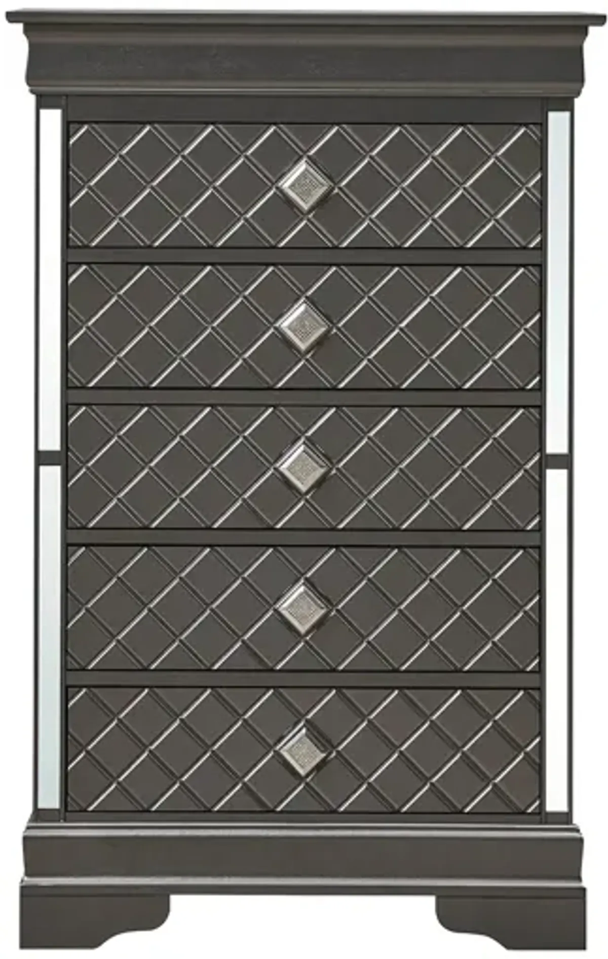 Verona 5-Drawer Bedroom Chest in Metallic Black by Glory Furniture