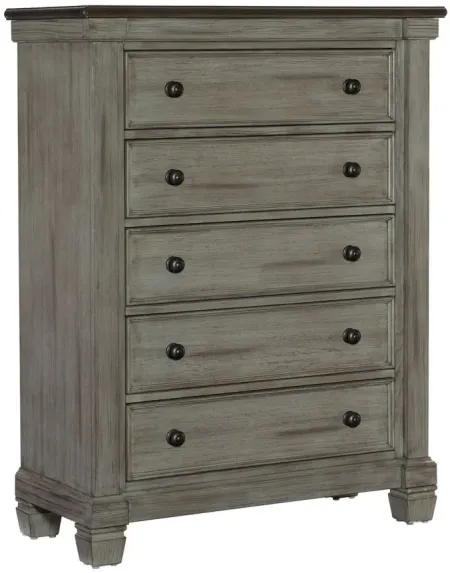 Andover Bedroom Chest in 2-Tone Finish (Coffee and Antique Gray) by Bellanest