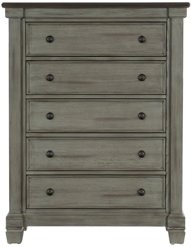 Andover Bedroom Chest in 2-Tone Finish (Coffee and Antique Gray) by Bellanest