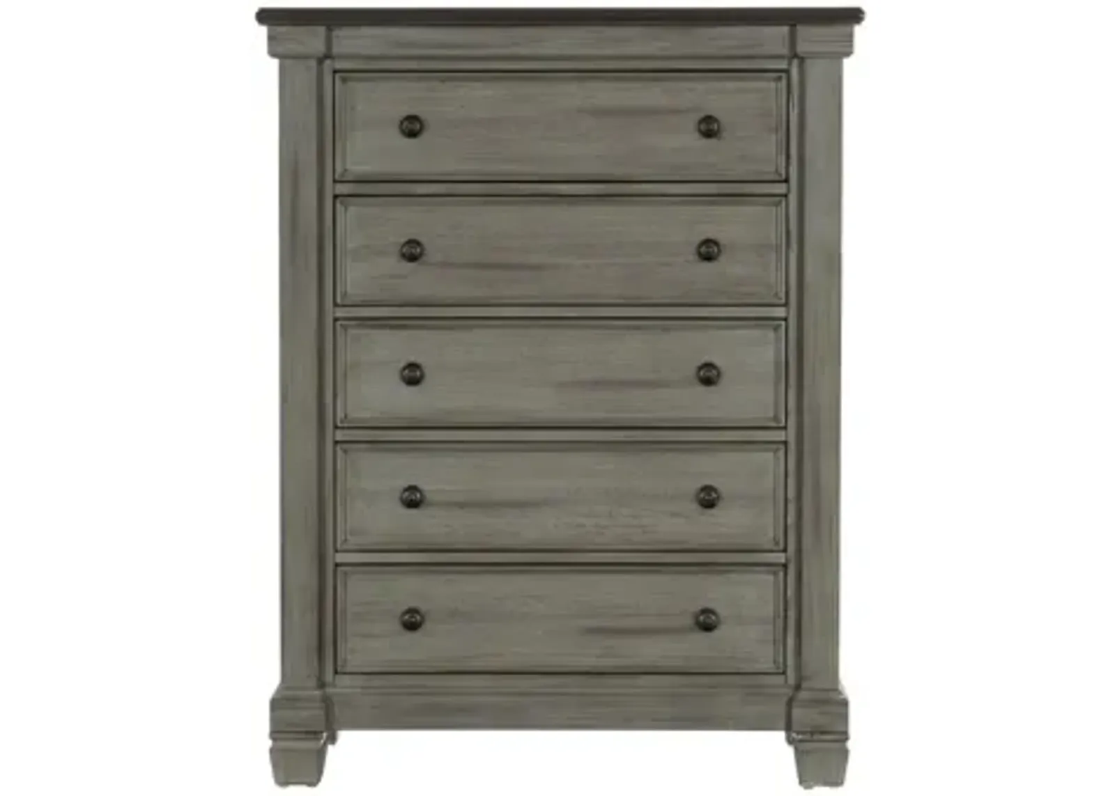 Andover Bedroom Chest in 2-Tone Finish (Coffee and Antique Gray) by Bellanest