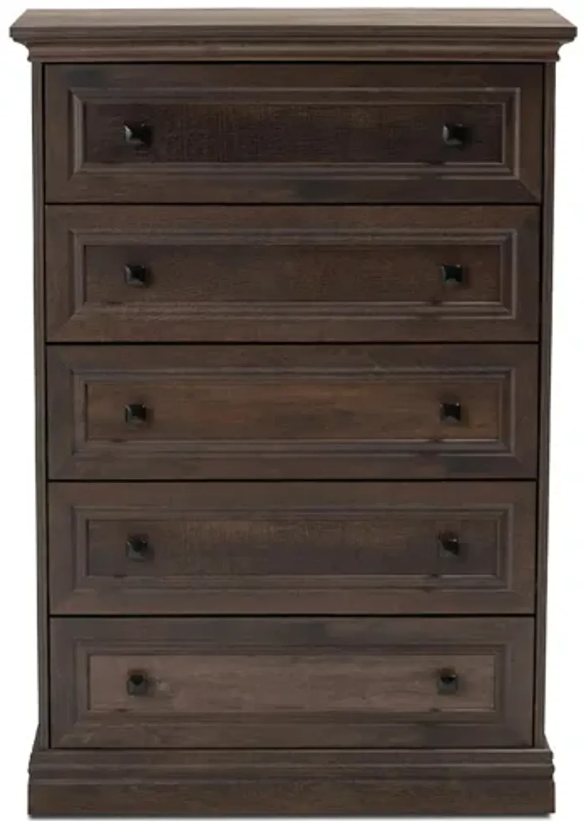 Nolan 5-Drawer Wood Chest in Brown/Black by Wholesale Interiors