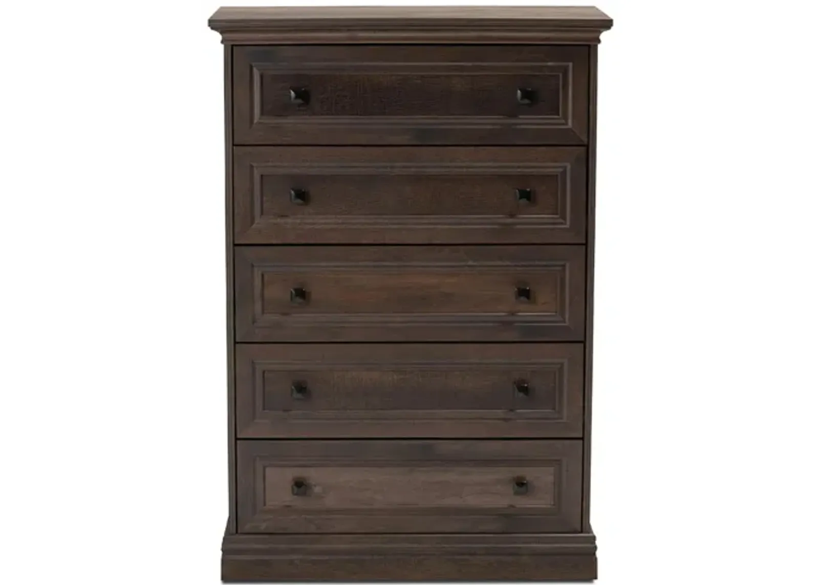 Nolan 5-Drawer Wood Chest in Brown/Black by Wholesale Interiors