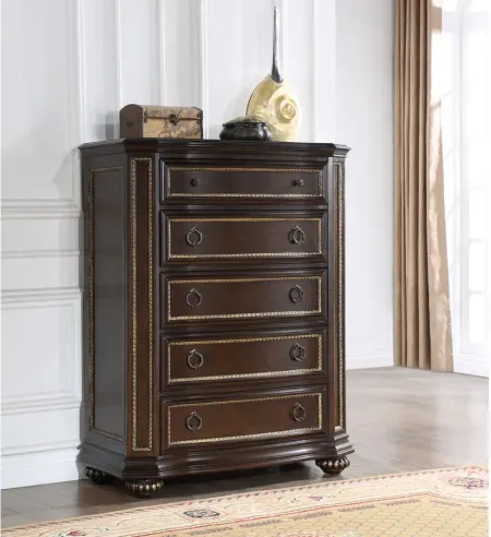 Paris 5 Drawer Chest in Cherry by Glory Furniture
