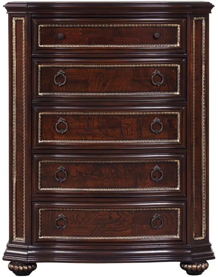 Paris 5 Drawer Chest in Cherry by Glory Furniture
