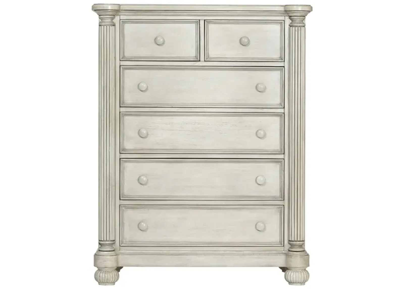 Charleston 5 Drawer Chest in Weathered White by Heritage Baby