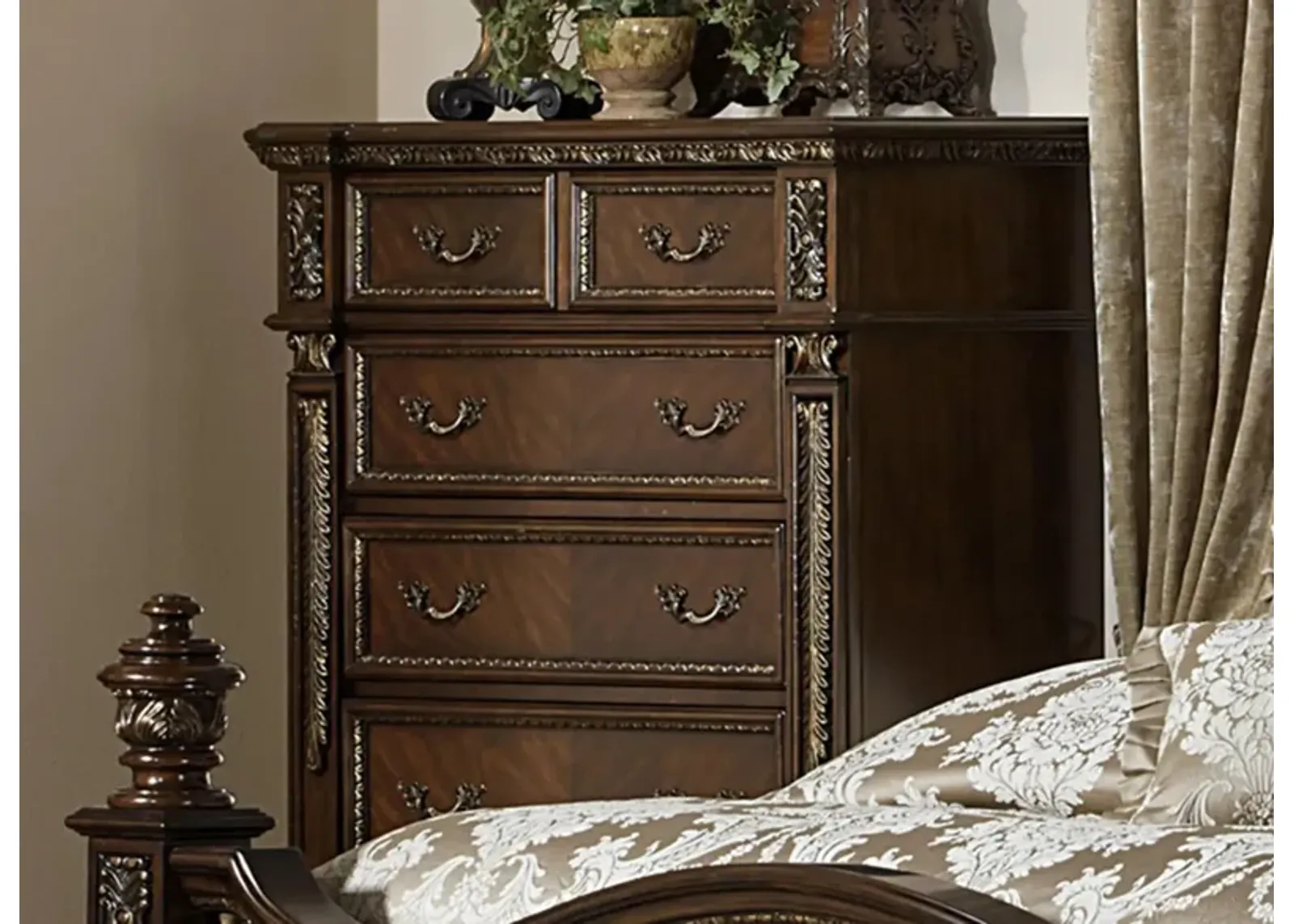 Elsmere Bedroom Chest in Dark Cherry by Homelegance