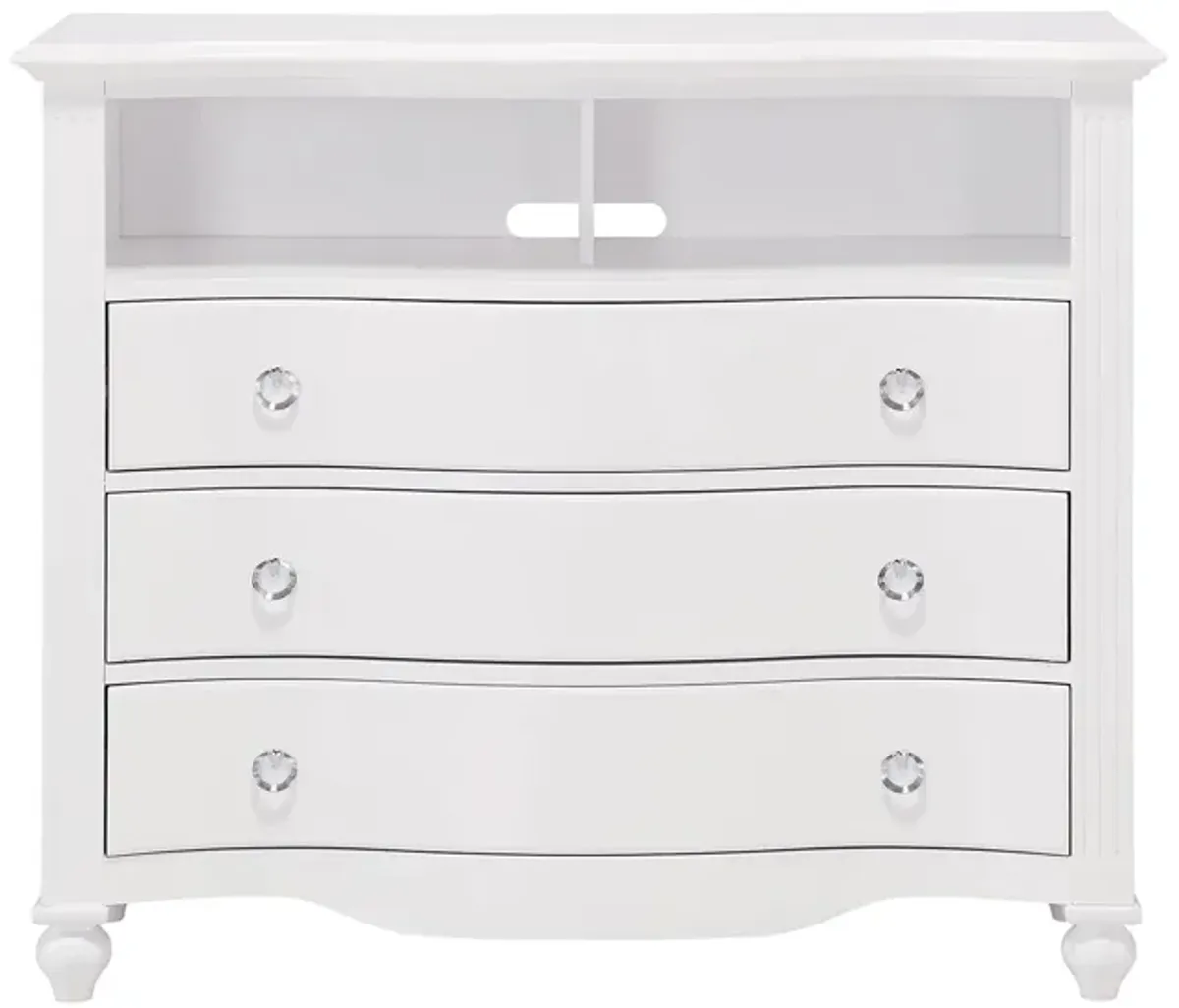 Jayla Media Chest in White by Homelegance