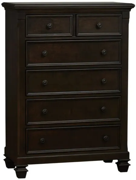 Glendale 6 Drawer Chest in Charcoal Brown by Heritage Baby