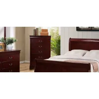 Louis Phillip Bedroom Chest in Cherry by Crown Mark