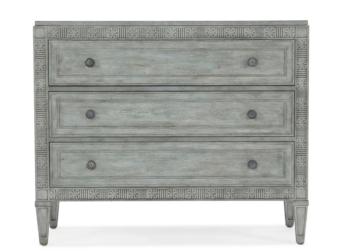 Charleston Three-Drawer Chest in Waterscape Blue by Hooker Furniture