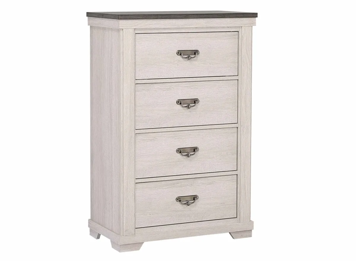 Leighton 4 Drawer Chest in Vintage Linen & Rustic Grey by Crown Mark