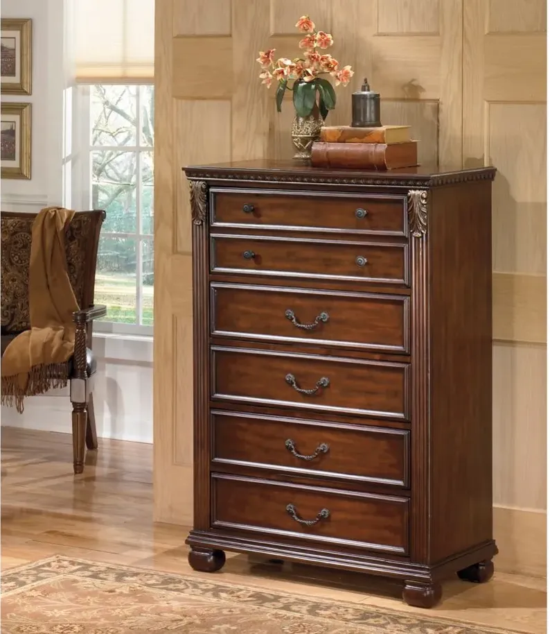 Corina Bedroom Chest in Warm Metallic Brown by Ashley Furniture