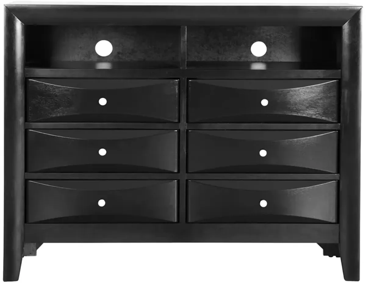 Marilla Media Chest in Black by Glory Furniture