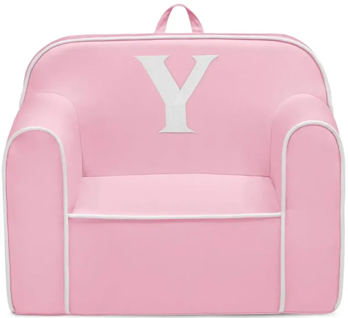 Cozee Monogrammed Chair Letter "Y" in Pink/White by Delta Children