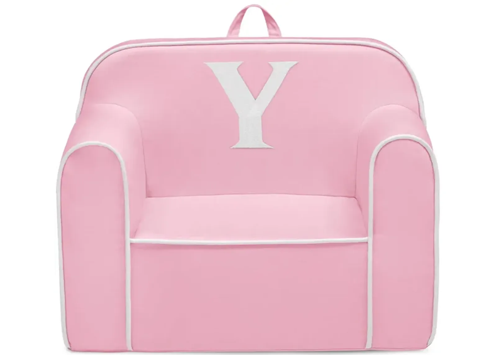 Cozee Monogrammed Chair Letter "Y" in Pink/White by Delta Children