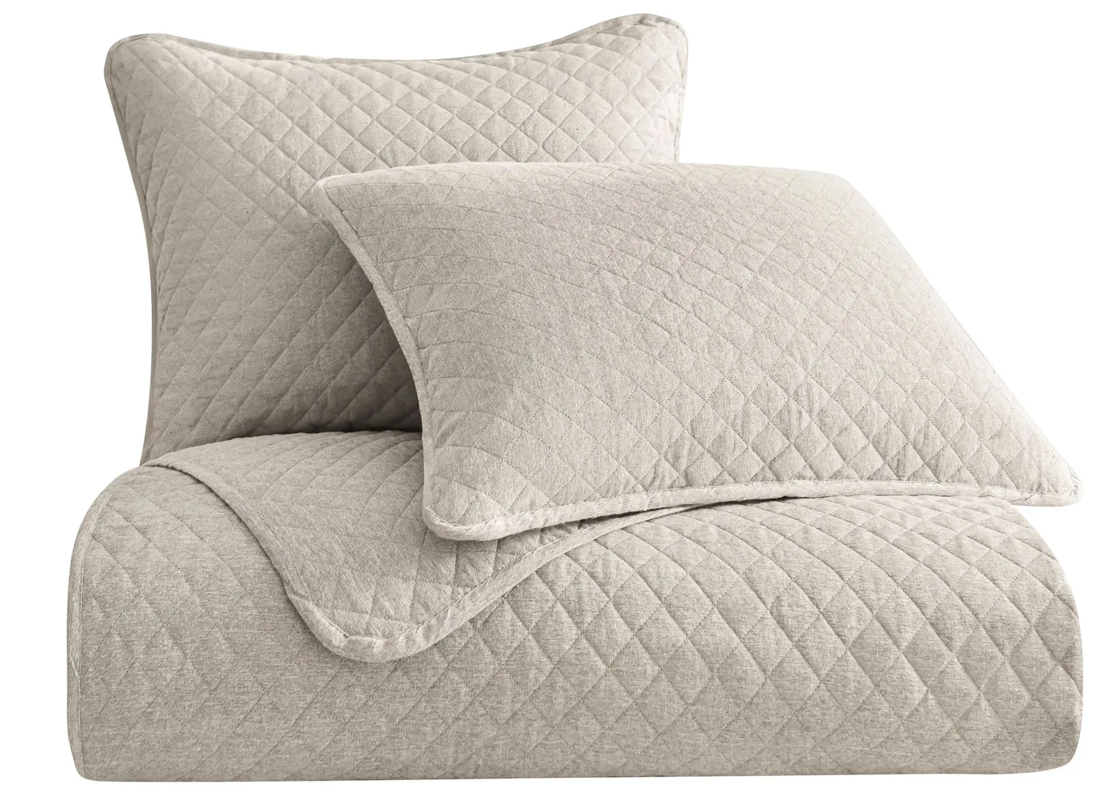 Anna Diamond Quilted 3-pc. Coverlet Set in Light Tan by HiEnd Accents