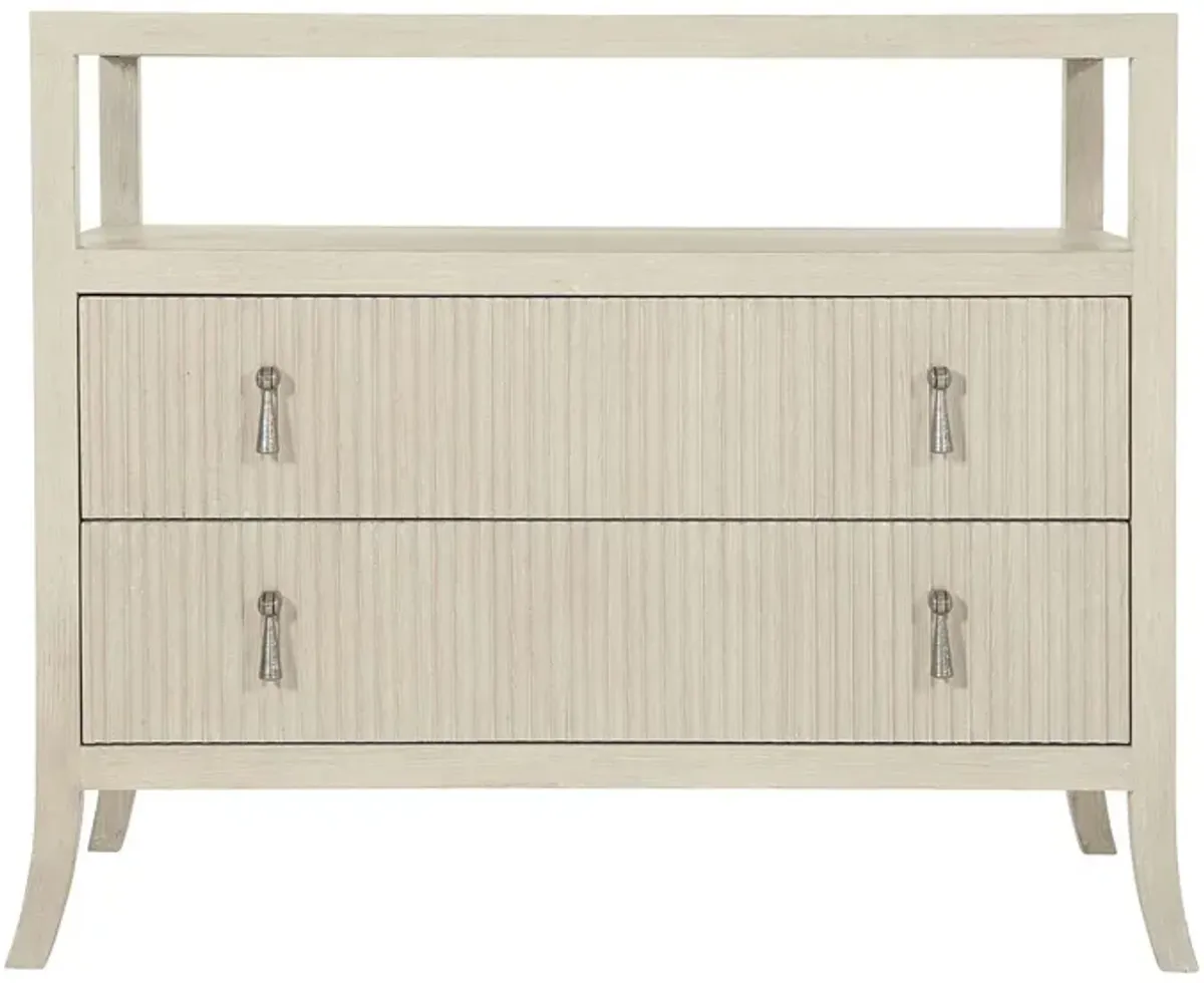 East Hampton Bachelor's Nightstand in Cerused Linen by Bernhardt