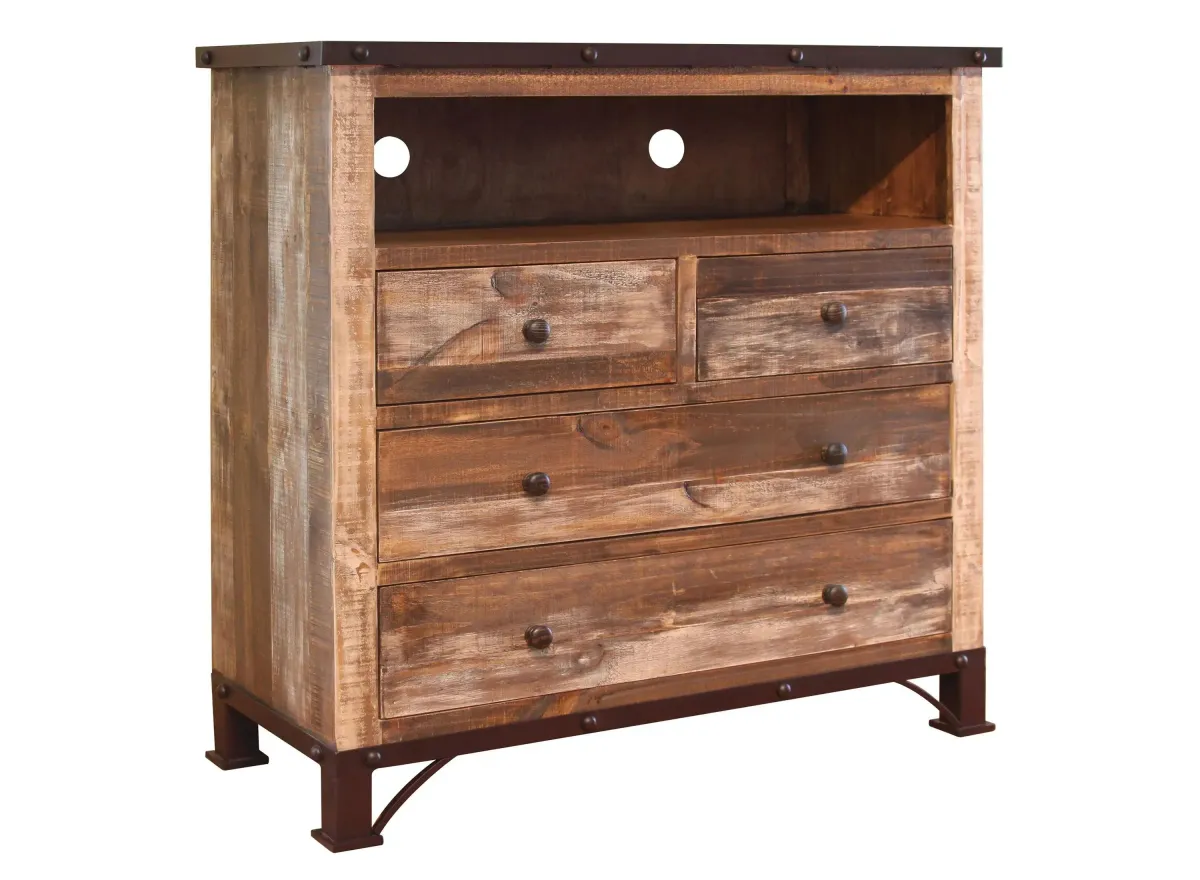 Antique Media Chest in Antique Distressed by International Furniture Direct