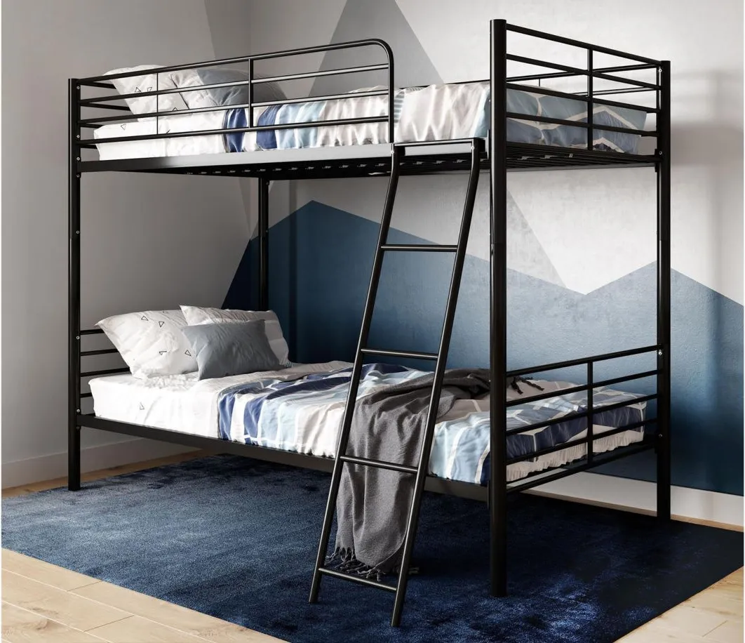 DHP Convertible Twin over Twin Metal Bed in Black by DOREL HOME FURNISHINGS