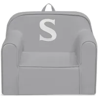 Cozee Monogrammed Chair Letter "S" in Light Gray by Delta Children
