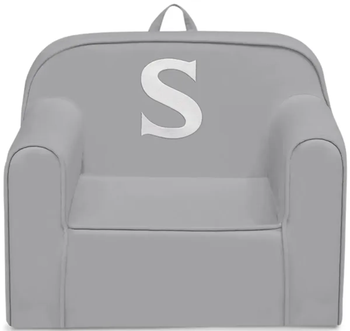 Cozee Monogrammed Chair Letter "S" in Light Gray by Delta Children