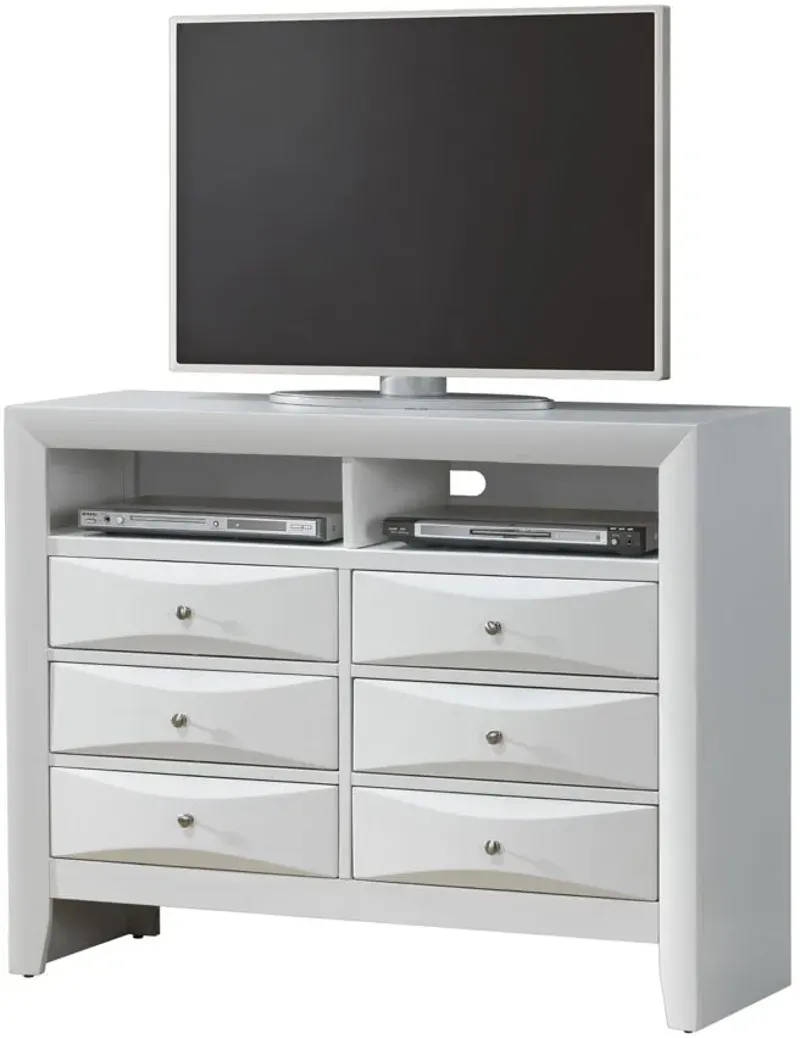 Marilla Media Chest in White by Glory Furniture