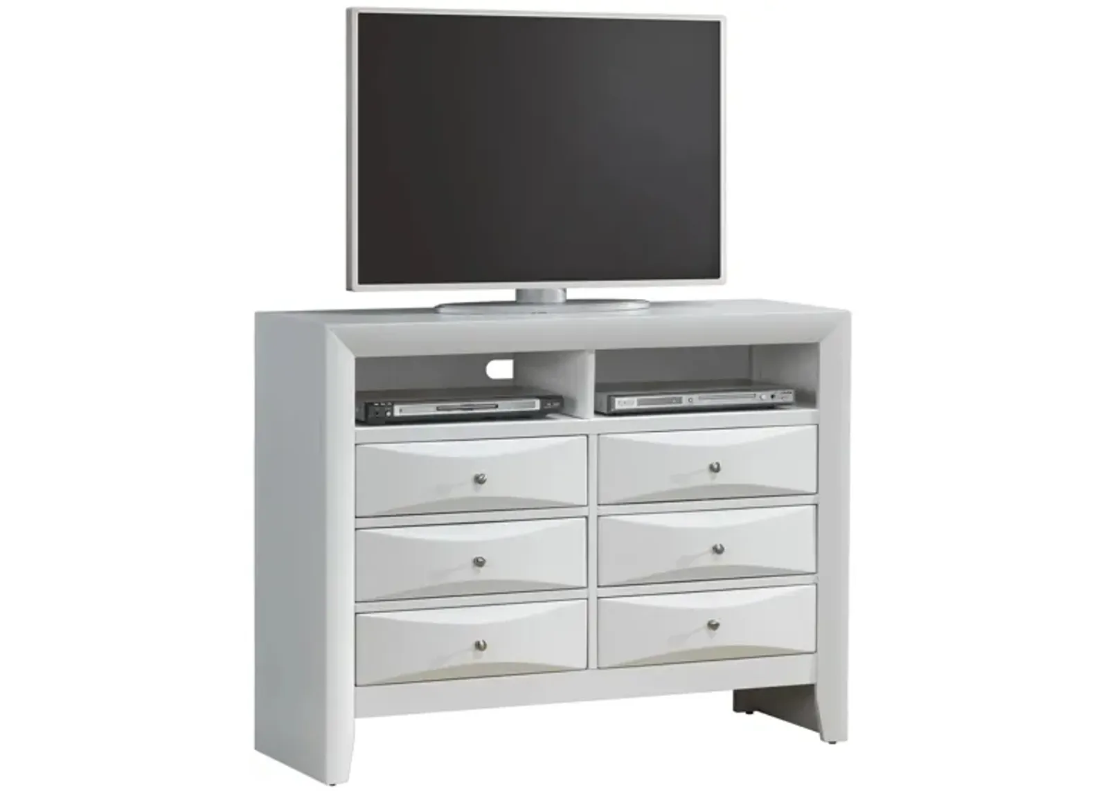 Marilla Media Chest in White by Glory Furniture