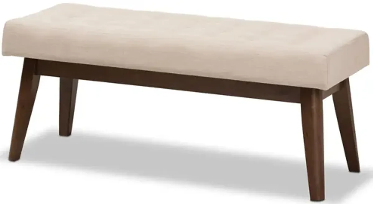 Elia Fabric Button-Tufted Bench