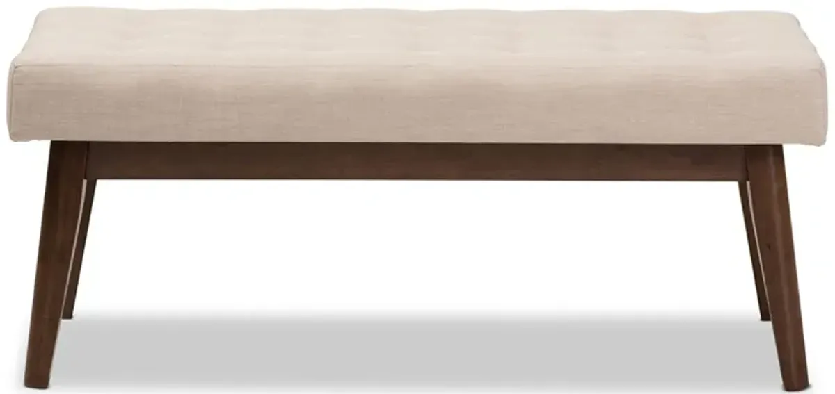 Elia Fabric Button-Tufted Bench