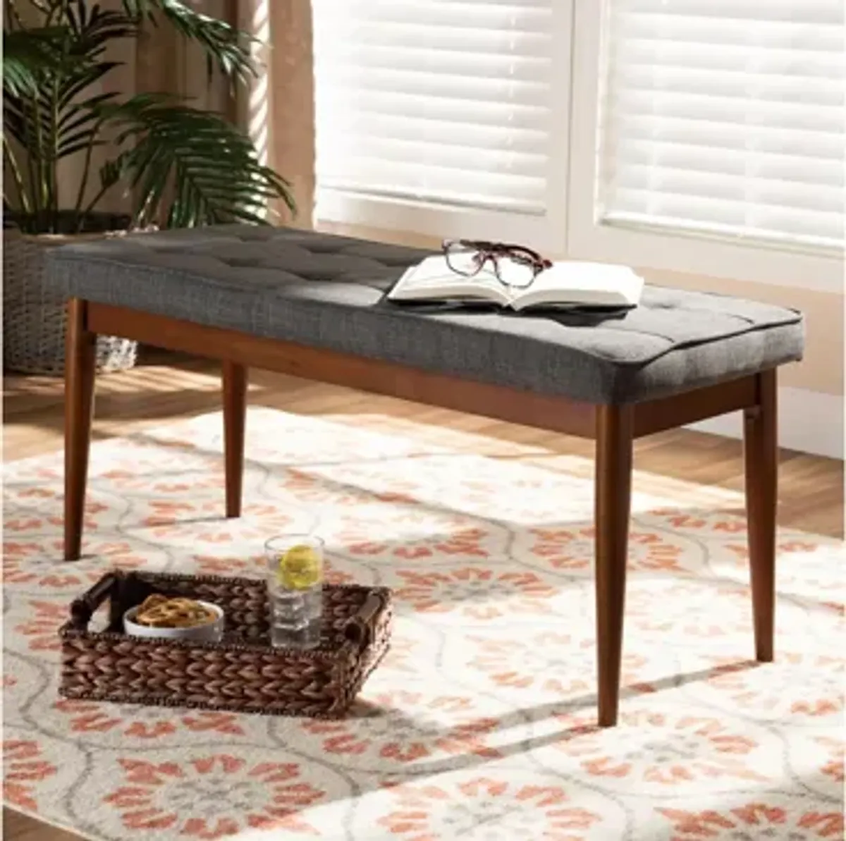 Itami Fabric Upholstered Wood Bench