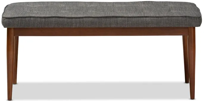 Itami Fabric Upholstered Wood Bench in Gray by Wholesale Interiors