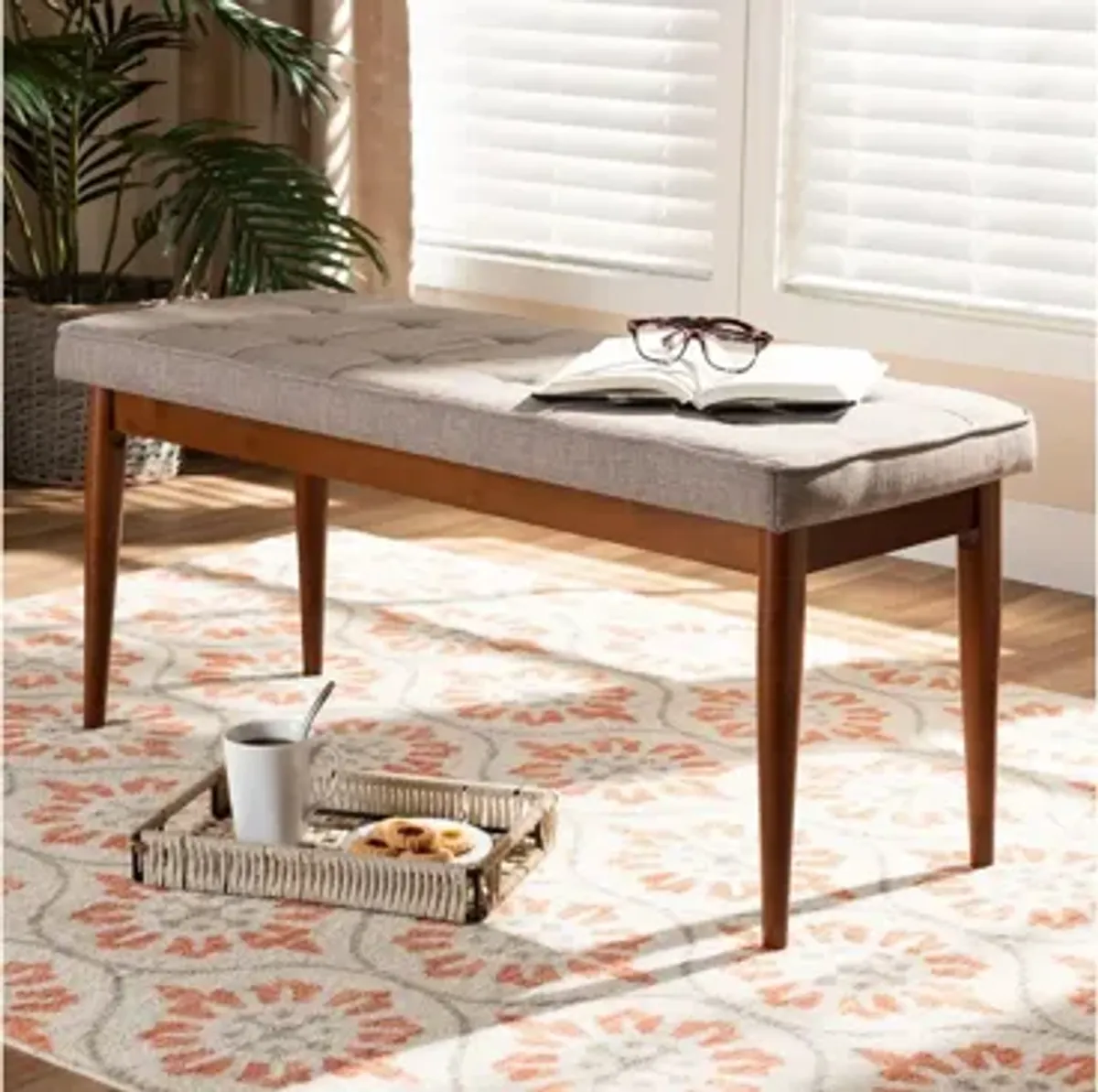 Itami Fabric Upholstered Wood Bench