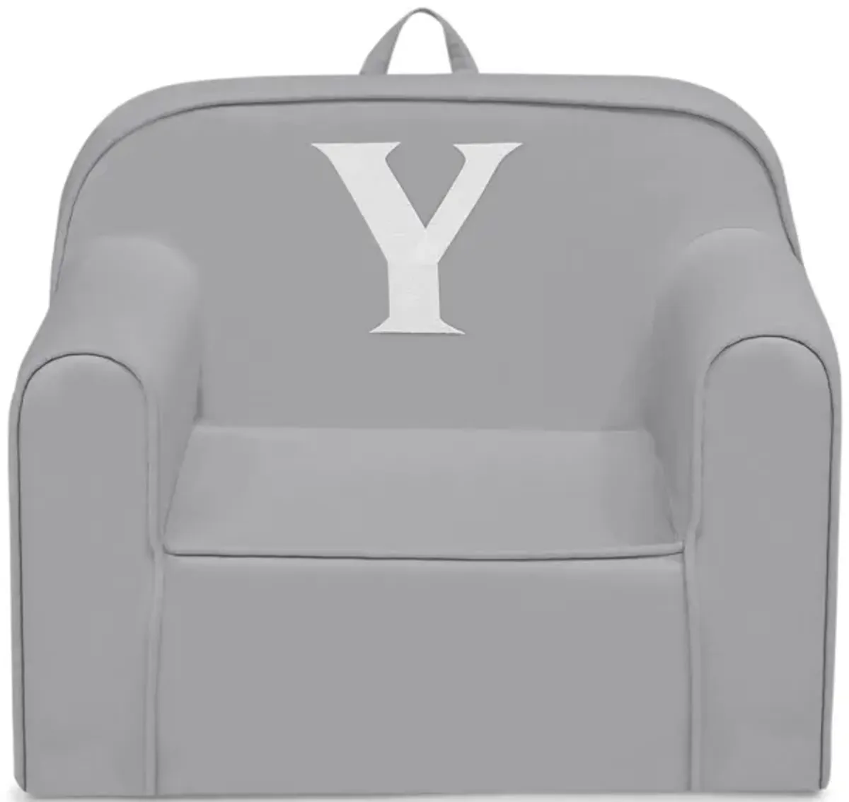 Cozee Monogrammed Chair Letter "Y" in Light Gray by Delta Children